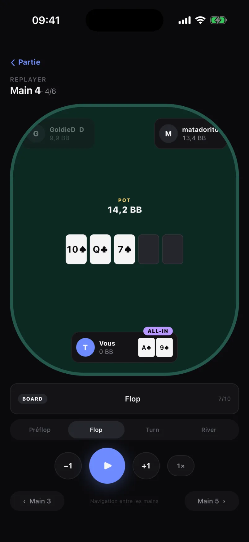Replayer : la table redessinée, action par action